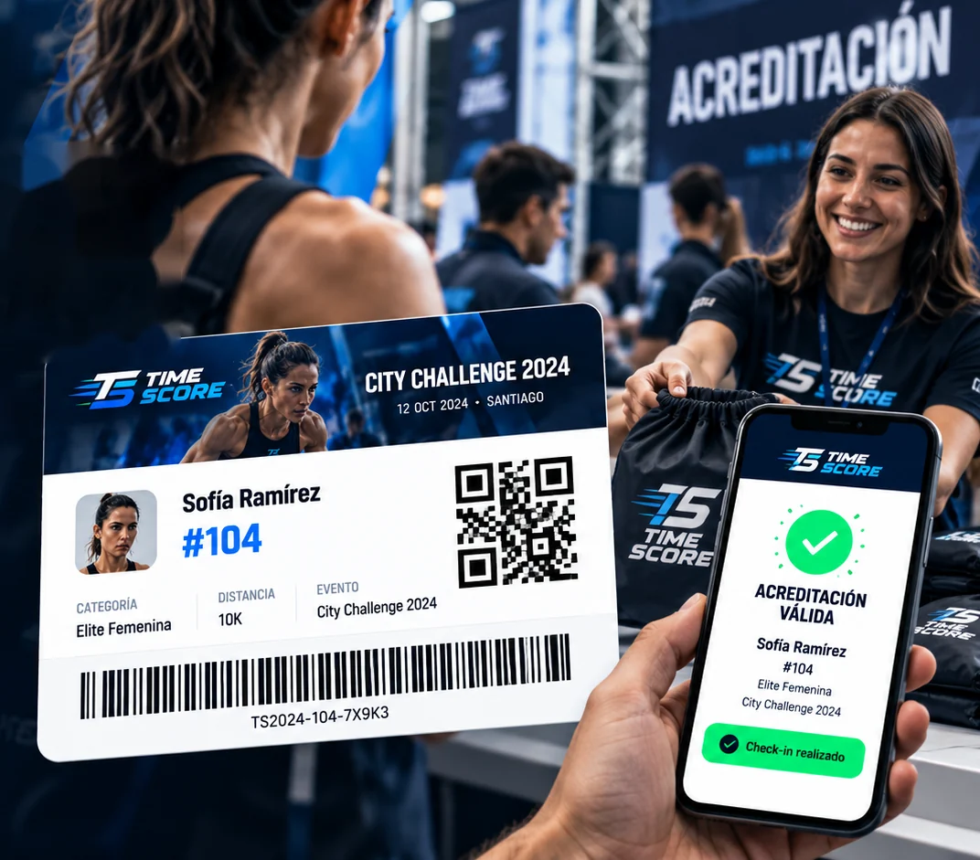 Ticket con código QR y acreditación en el celular